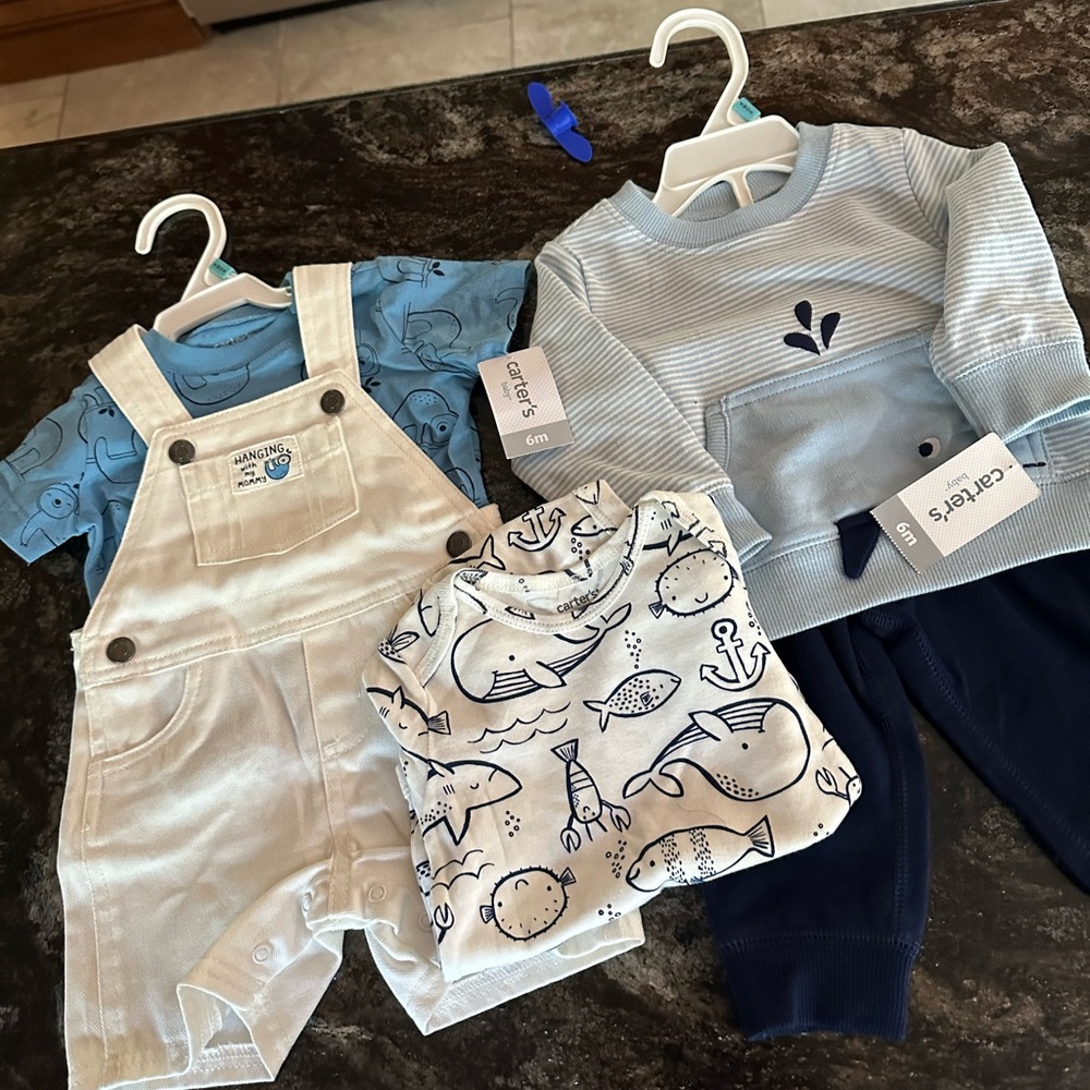Carter's Nautical Baby Outfit Set in Blue and White